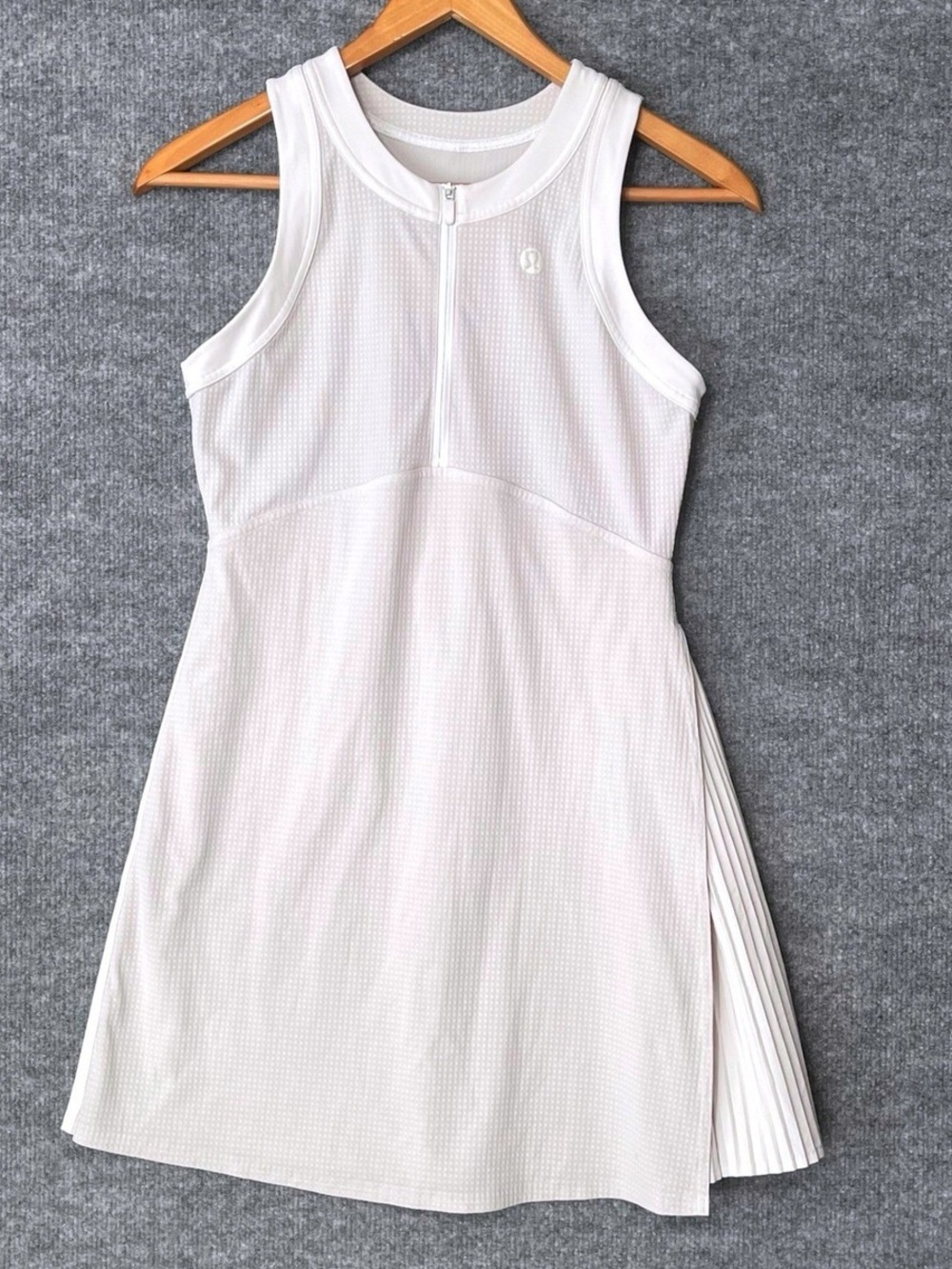 lululemon athletica White Sleeveless Tennis Dress with Pleated Side